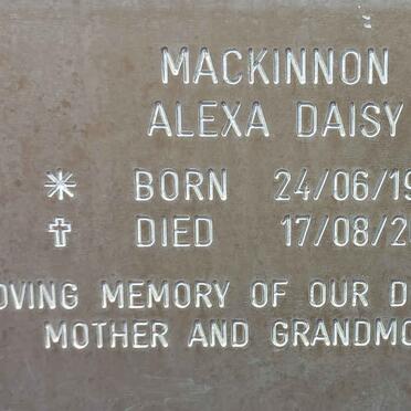 MACKINNON Alexa Daisy 1946-2006