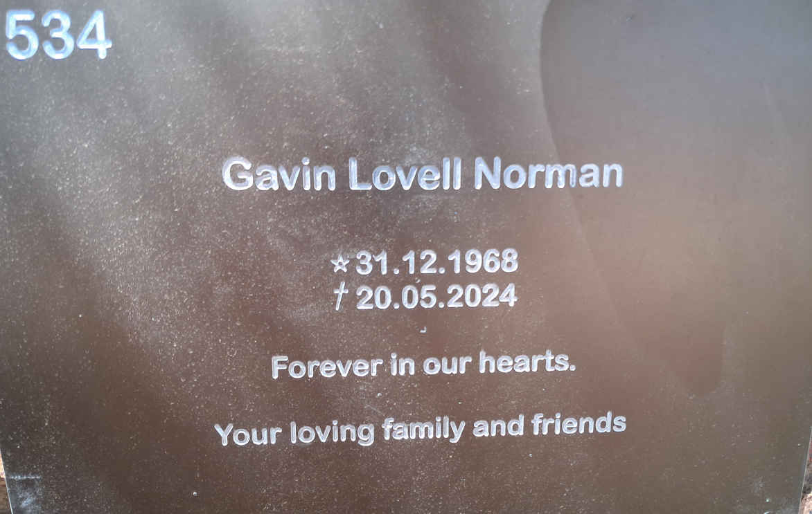 NORMAN Gavin Lovell 1968-2024