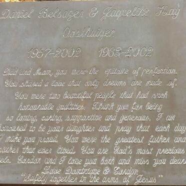 OOSTHUIZEN Daniel Belsazer 1957-2002 &amp; Jacqueline Kay 1963-2002