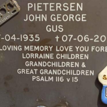 PIETERSEN John George Gus 1935-2004