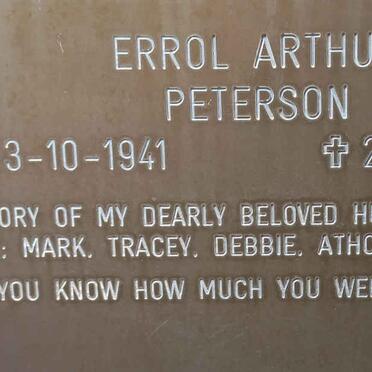 PETERSON Errol Arthur 1941-2009
