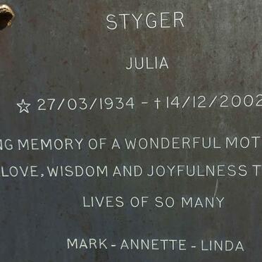 STYGER Julia 1934-2002