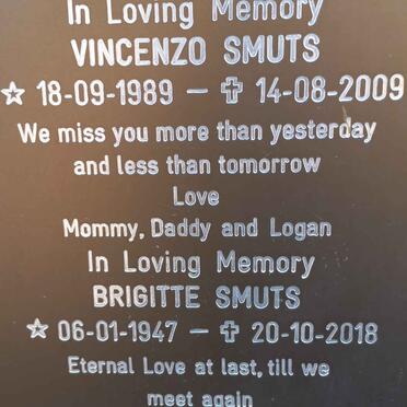 SMUTS Brigitte 1947-2018 :: SMUTS Vincenzo 1989-2009