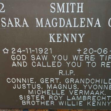 SMITH Susara Magdalena Kenny 1921-1998