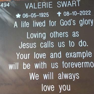 SWART Valerie 1925-2022