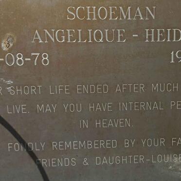 SCHOEMAN Angelique-Heidi 1978-2009