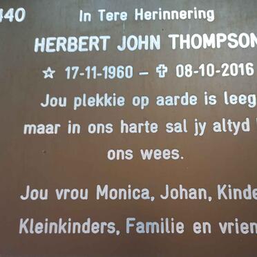 THOMPSON Herbert John 1960-2016
