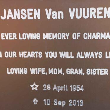 VUUREN Charmaine, Jansen van 1954-2019