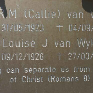 WYK C.R.M., van 1923-1999 &amp; Louise J. 1926-2009