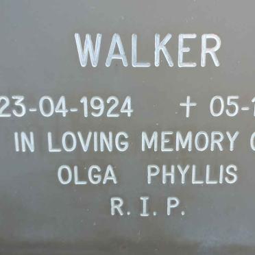 WALKER Olga Phyllis 1924-1989