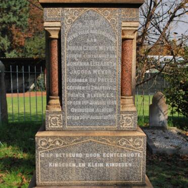 MEYER Johan Georg 1847-1907 &amp; Johanna Elizabeth Jacoba DU PREEZ 1850-1926