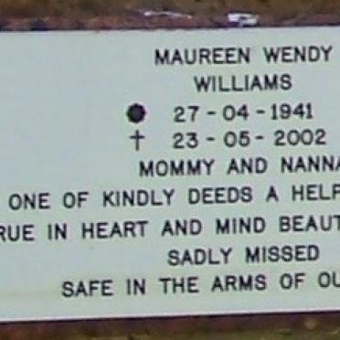 WILLIAMS Maureen Wendy 1941-2002