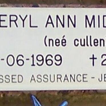MIDDLETON Cheryl Ann nee CULLEN 1969-2004