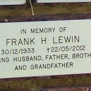 LEWIN Frank H. 1933-2012