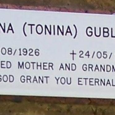 GUBLER Gina 1926-2012