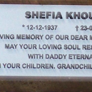 KHOURY Shefia 1937-2015