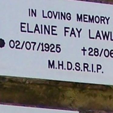 LAWLER Elaine Fay 1925-2010