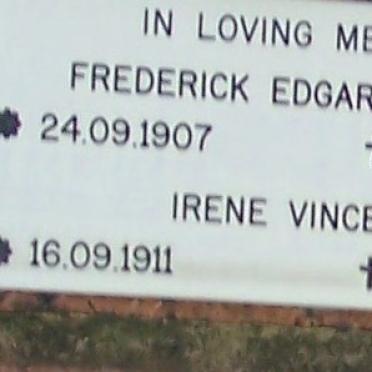 VINCENT Frederick Edgar 1907-1978 &amp; Irene 1911-1998