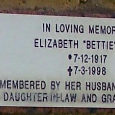 DICKS Elizabeth 1917-1998