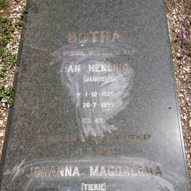BOTHA Jan Hendrik 1920-1995 &amp; Johanna Magdalena 1921-