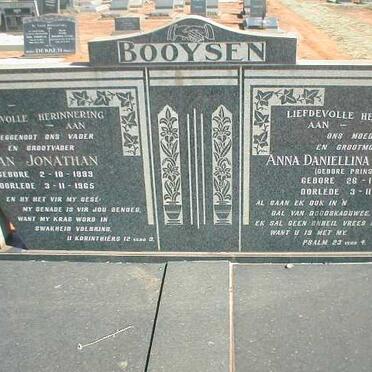BOOYSEN Jan Jonathan 1889-1965 &amp; Anna Daniellina Elizabeth PRINSLOO 1890-1967