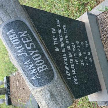BOOYSEN Anna Jacoba voorheen PIETERSE nee PRINSLOO 1916-1984