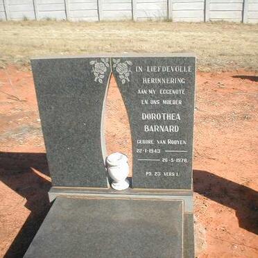 BARNARD Dorothea nee VAN ROOYEN 1943-1978