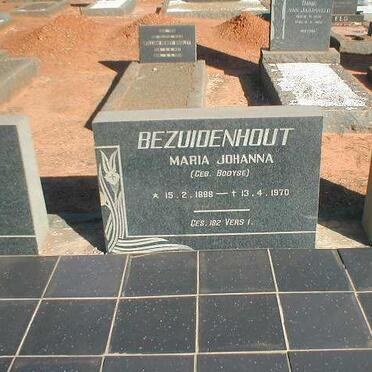 BEZUIDENHOUT Maria Johanna nee BOOYSE 1898-1970