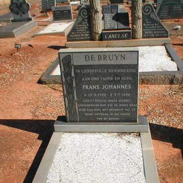 BRUYN Frans Johannes, de 1922-1986