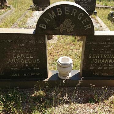BAMBERGER Carel Arnoldus 1904-1974 &amp; Gertruida Johanna 1904-1994