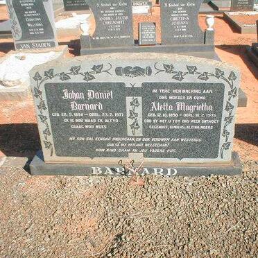 BARNARD Johan Daniël 1894-1977 &amp; Aletta Magrietha 1898-1975