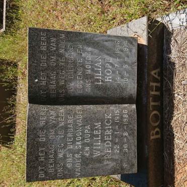 BOTHA Willem Frederick 1915-1986 &amp; Lilian Hope 1916-1974