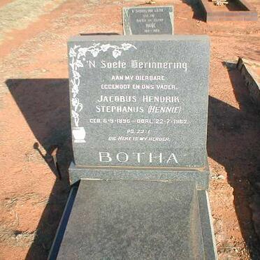 BOTHA Jacobus Hendrik Stephanus 1896-1962