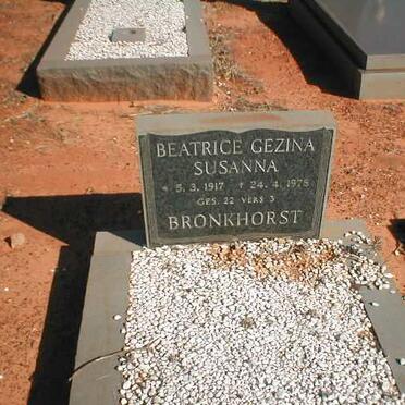 BRONKHORST Beatrice Gezina Susanna 1917-1978