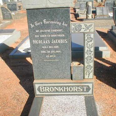 BRONKHORST Nicolaas Jacobus 1889-1964