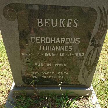 BEUKES Gerhardus Johannes 1905-1990