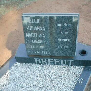 BREEDT  Ellie Johanna Marthina geb. ERASMUS 1911-1995