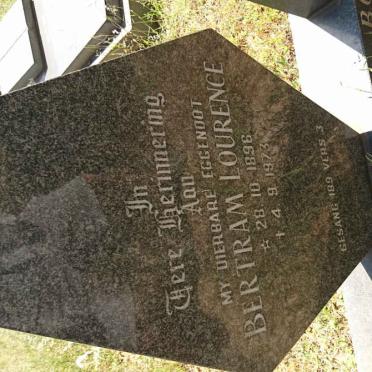 BOWLES Bertram Lourence 1896-1973 &amp; Wilhelmina S.G. COERTZE 1905-1990