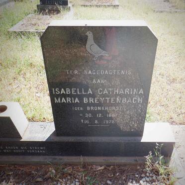 BREYTENBACH Isabella Catharina Maria nee BRONKHORST 1887-1978