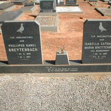 BREYTENBACH Phillipus Karel 1879-1972 &amp; Isabella Catharina Maria BRONKHORST 1887-1978