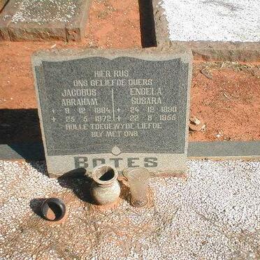 BOTES Jacobus Abraham 1884-1972 &amp; Engela Susara 1890-1955