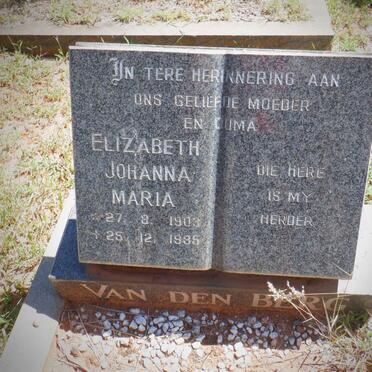 BERG Elizabeth Johanna Maria, van den 1903-1985
