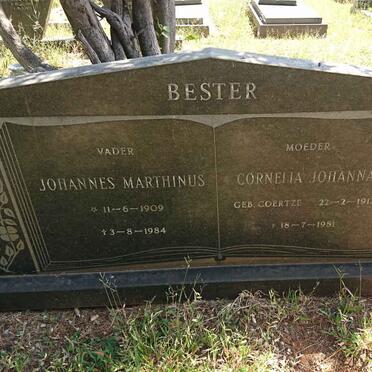 BESTER Johannes Marthinus 1909-1984 &amp; Cornelia Johanna COERTZE 1912-1981