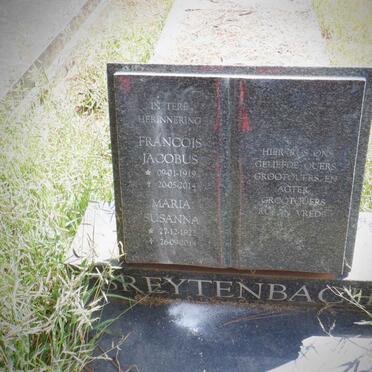 BREYTENBACH Francois Jacobus 1919-2014 &amp; Maria Susanna 1922-2014