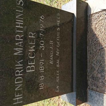 BECKER Hendrik Marthinus 1891-1976