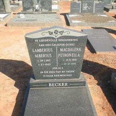 BECKER Lambertus Albertus 1912-1983 &amp; Magdalena Petronella 1918-1998