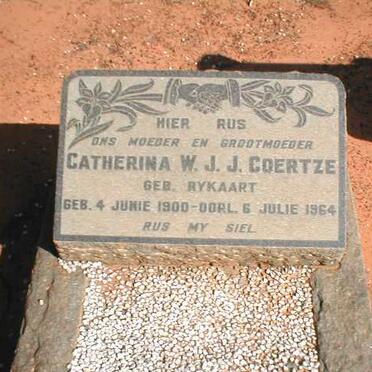 COERTZE Catherina W.J.J. nee RYKAART 1900-1964
