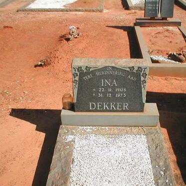 DEKKER Ina 1908-1973