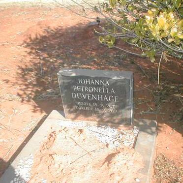 DUVENHAGE Johanna Petronella 1927-1979