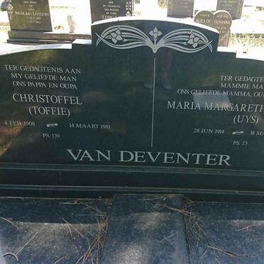DEVENTER Christoffel, van 1908-1981 &amp; Maria Margaretha Elizabeth UYS 1914-2002